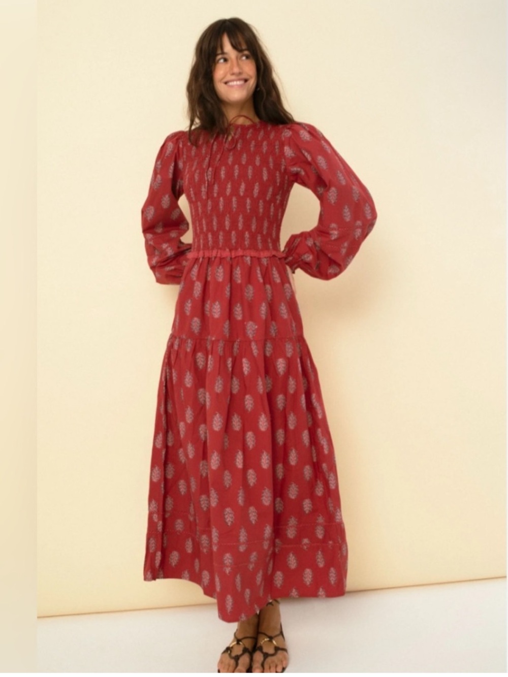 Sonmer Camilla Maxi dress in Burgundy